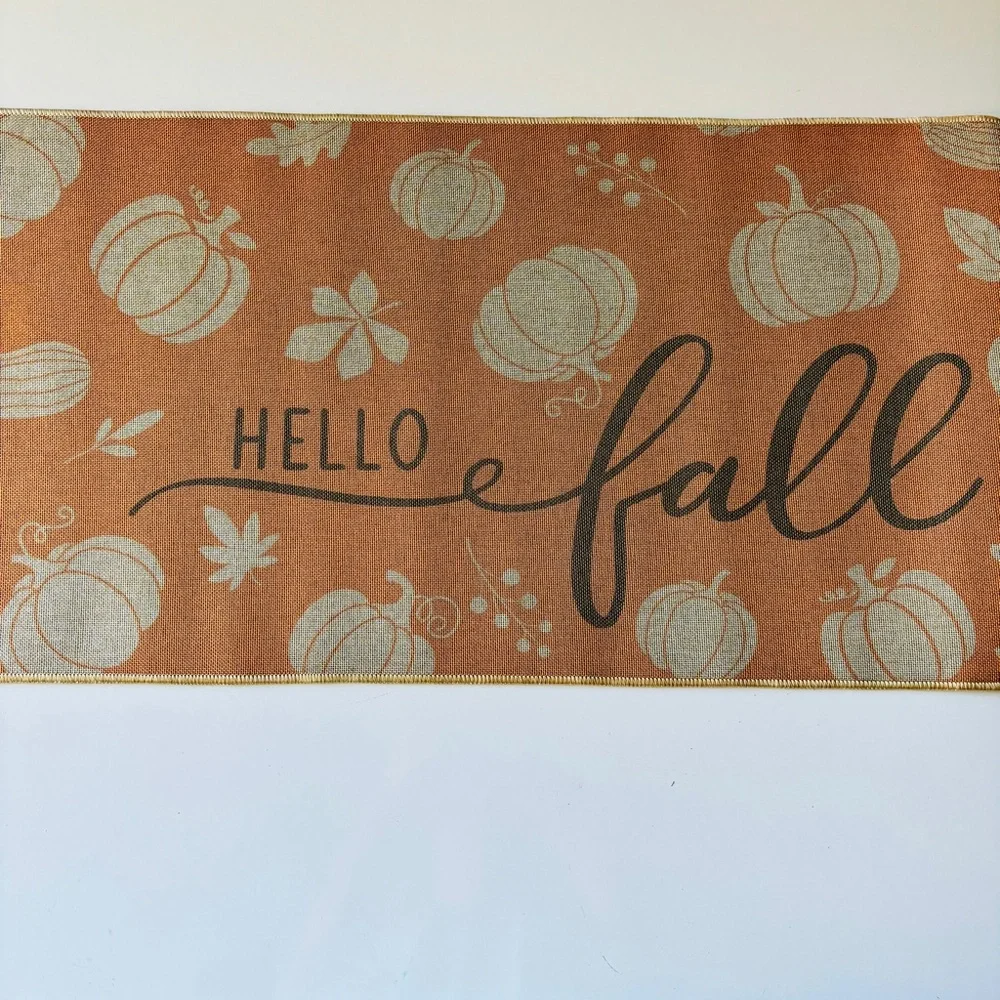 Hello Fall Pumpkin Mat, Set of 2